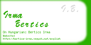 irma bertics business card